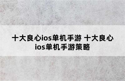 十大良心ios单机手游 十大良心ios单机手游策略